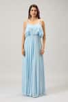Buy_Samyukta Singhania_Blue Layered Ruffle Maxi Dress _Online_at_Aza_Fashions