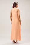 Shop_Samyukta Singhania_Peach Georgette Ruffled Maxi Dress _at_Aza_Fashions