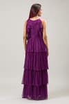 Shop_Samyukta Singhania_Purple Layered Ruffle Maxi Dress _at_Aza_Fashions