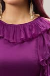 Samyukta Singhania_Purple Layered Ruffle Maxi Dress _at_Aza_Fashions