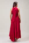 Shop_Samyukta Singhania_Red Satin Maxi Dress _at_Aza_Fashions