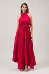 Samyukta Singhania_Red Satin Maxi Dress _Online_at_Aza_Fashions