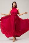 Buy_Samyukta Singhania_Red Satin Maxi Dress 