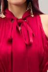 Shop_Samyukta Singhania_Red Satin Maxi Dress 