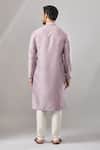 Shop_Arihant Rai Sinha_Purple Embroidery Plain Banarasi Silk Kurta Set _at_Aza_Fashions