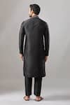 Shop_Arihant Rai Sinha_Black Embroidery Plain Banarasi Silk Kurta Set _at_Aza_Fashions