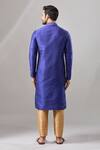 Shop_Arihant Rai Sinha_Blue Embroidery Banarasi Art Silk Kurta _at_Aza_Fashions