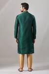Shop_Arihant Rai Sinha_Green Embroidery Banarasi Art Silk Kurta _at_Aza_Fashions