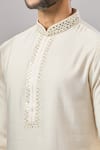 Arihant Rai Sinha_Cream Embroidery Plain Banarasi Kurta Set _at_Aza_Fashions