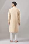Shop_Arihant Rai Sinha_Beige Plain Banarasi Silk Kurta Set _at_Aza_Fashions