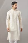 Buy Arihant Rai Sinha Cream Embroidery Plain Banarasi Art Silk Kurta Online at Aza Fashions Buy_Arihant Rai Sinha_Cream Embroidery Plain Banarasi Art Silk Kurta _Online_at_Aza_Fashions