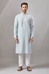 Buy_Arihant Rai Sinha_Sky Blue Embroidery Self Design Kurta _Online_at_Aza_Fashions