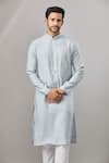 Shop_Arihant Rai Sinha_Sky Blue Embroidery Self Design Kurta _Online_at_Aza_Fashions