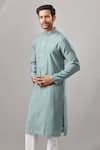 Arihant Rai Sinha_Gray Embroidery Self Design Banarasi Art Silk Kurta _at_Aza_Fashions