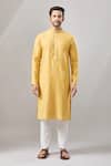 Arihant Rai Sinha_Yellow Banarasi Art Silk Kurta _Online_at_Aza_Fashions