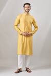 Buy_Arihant Rai Sinha_Yellow Banarasi Art Silk Kurta _Online_at_Aza_Fashions