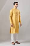 Shop_Arihant Rai Sinha_Yellow Banarasi Art Silk Kurta _Online_at_Aza_Fashions