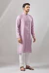 Buy_Arihant Rai Sinha_Purple Embroidery Banarasi Art Silk Kurta _Online_at_Aza_Fashions