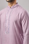 Arihant Rai Sinha_Purple Embroidery Banarasi Art Silk Kurta _at_Aza_Fashions