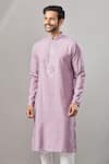Buy_Arihant Rai Sinha_Purple Embroidery Banarasi Art Silk Kurta 