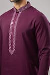 Shop Arihant Rai Sinha Wine Chanderi Silk Embroidery Plain Banarasi Art Kurta Online at Aza Fashions Shop_Arihant Rai Sinha_Wine Chanderi Silk Embroidery Plain Banarasi Art Kurta _Online_at_Aza_Fashions