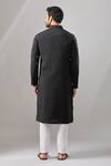 Shop_Arihant Rai Sinha_Black Plain Banarasi Art Silk Kurta _at_Aza_Fashions