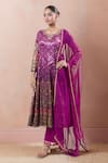 Buy_Samyukta Singhania_Purple Foil Digital Printed Anarkali Kurta Set _at_Aza_Fashions