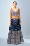 Buy Samyukta Singhania Navy Georgette Embroidery Blue Lehenga Set Buy_Samyukta Singhania_Navy Georgette Embroidery Blue Lehenga Set