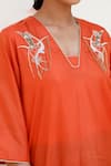 Eeda_Orange Silk Kurta Set With Blue Pant _Online