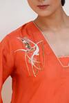 Buy_Eeda_Orange Silk Kurta Set With Blue Pant _Online