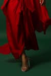 Buy_DAY AND MOOD_Red Chiffon Dhoti Set With Cape _Online_at_Aza_Fashions