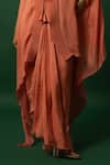Buy_DAY AND MOOD_Burnt Orange Dhoti Cape Set _Online_at_Aza_Fashions