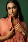 Buy_DAY AND MOOD_Burnt Orange Dhoti Cape Set 