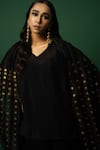 Shop_DAY AND MOOD_Black Dhoti Skirt And Cape Set _Online_at_Aza_Fashions