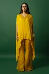 Shop_DAY AND MOOD_Yellow Chiffon Kaftan Set _at_Aza_Fashions