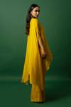 Shop_DAY AND MOOD_Yellow Chiffon Kaftan Set _Online_at_Aza_Fashions