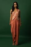 Buy_DAY AND MOOD_Burnt Orange Dola Silk Kurta Set _Online_at_Aza_Fashions