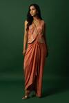 Buy_DAY AND MOOD_Burnt Orange Dola Silk Kurta Set _at_Aza_Fashions