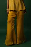 DAY AND MOOD_Yellow Silk Organza Pant Set _Online_at_Aza_Fashions
