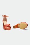 Shop Oroh Orange Luton Genuine Leather Heels at Aza Fashions Shop_Oroh_Orange Luton Genuine Leather Heels _at_Aza_Fashions