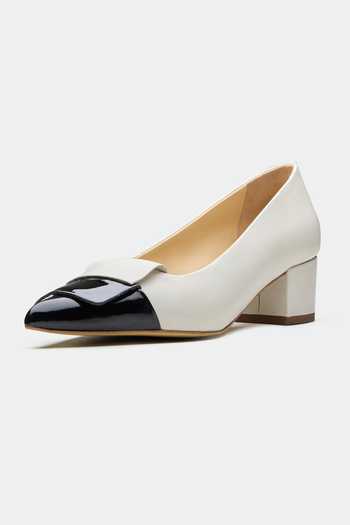 Shop_Oroh_White Bows And Black Designer Heels _Online_at_Aza_Fashions