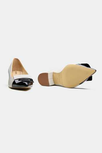 Shop_Oroh_White Bows And Black Designer Heels _at_Aza_Fashions