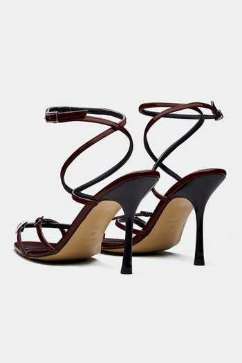 Oroh_Maroon Buckles Strappy Heels _at_Aza_Fashions