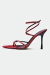 Oroh_Red Buckles Strappy Heels _Online_at_Aza_Fashions
