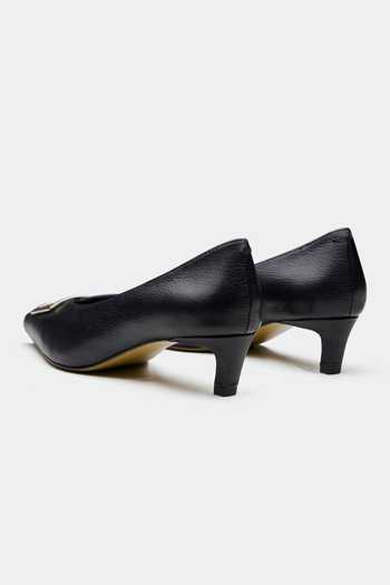 Buy_Oroh_Black Buckles Genuine Leather Heels _Online_at_Aza_Fashions