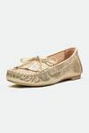 Shop_Oroh_Gold Genuine Leather Northampton Flats _Online_at_Aza_Fashions