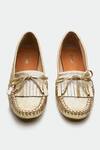 Oroh_Gold Genuine Leather Northampton Flats _at_Aza_Fashions