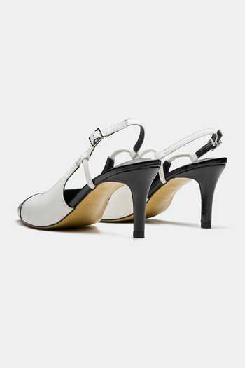 Shop_Oroh_White And Black Slingback Heels _Online_at_Aza_Fashions