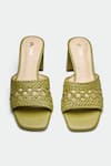 Oroh_Green Woven Heels _at_Aza_Fashions