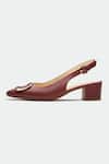 OROH_Maroon Leather Slingback Heels _Online_at_Aza_Fashions
